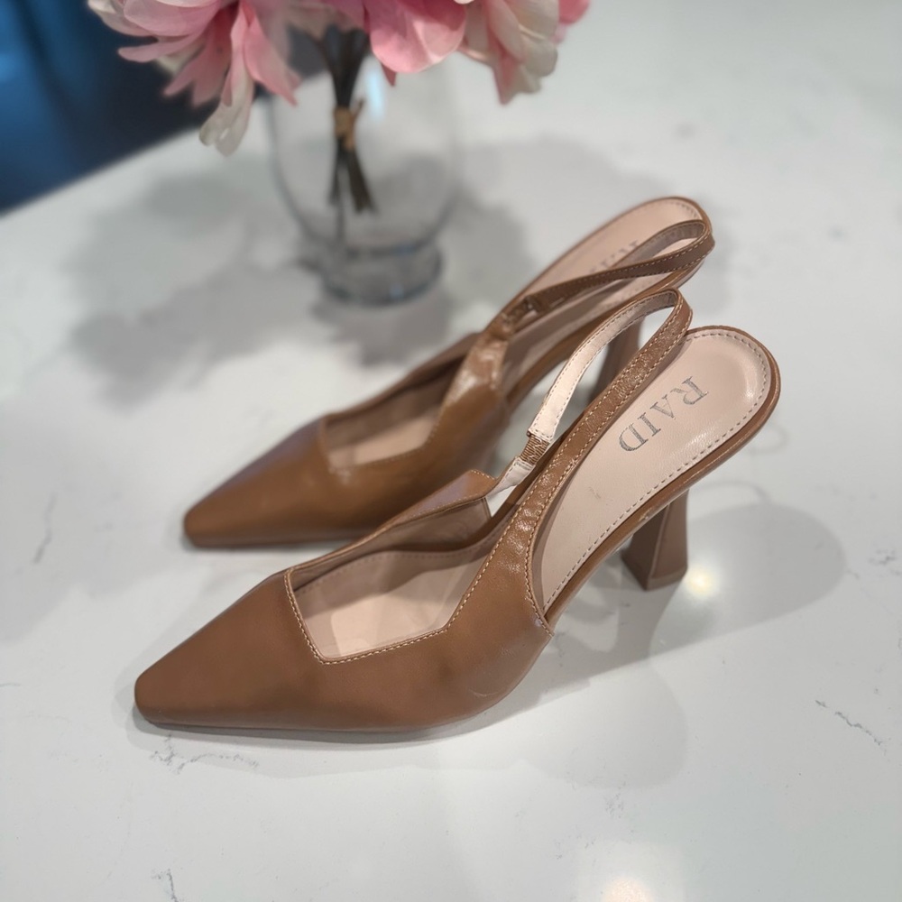 ASOS Tan Slingback Heels with Sophisticated Design